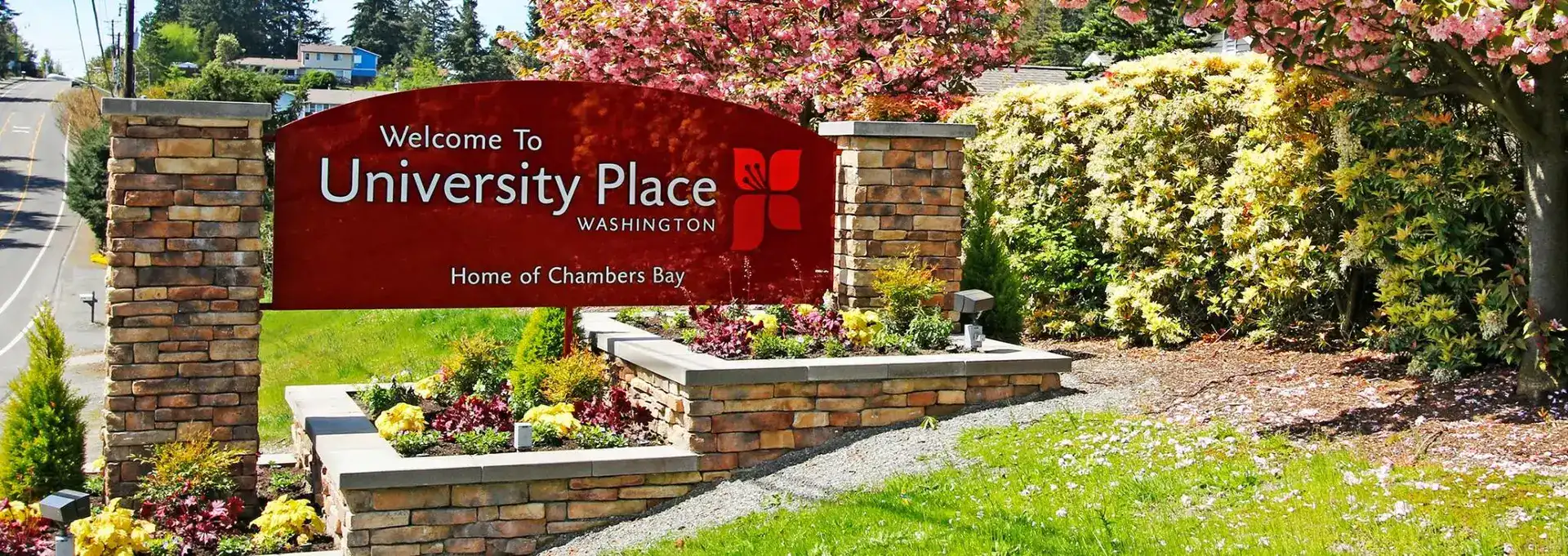 University Place welcome sign in University Place, Washington